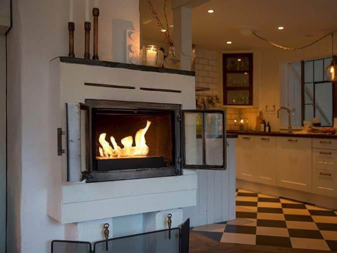 Traditional fireplace with bioethanol