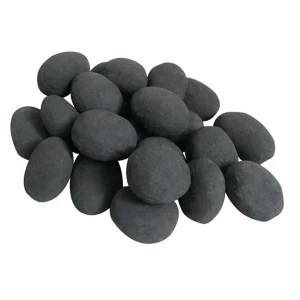 24 Black ceramic pebbles