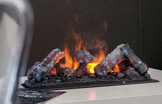 Freestanding opti-myst fireplace