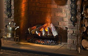 Free-standing hybrid fireplace