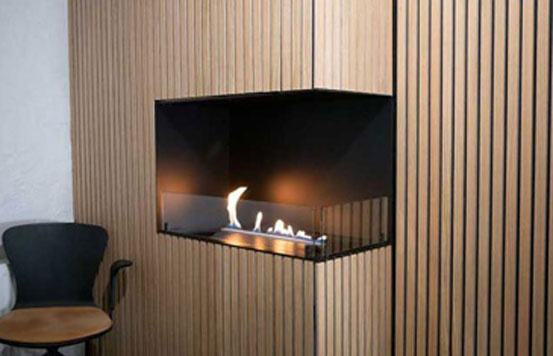 Bioethanol fireplace for the corner