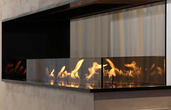 Three sided bio fireplace