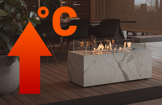 Heat output fireplace