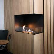 Bioethanol fireplace for the corner