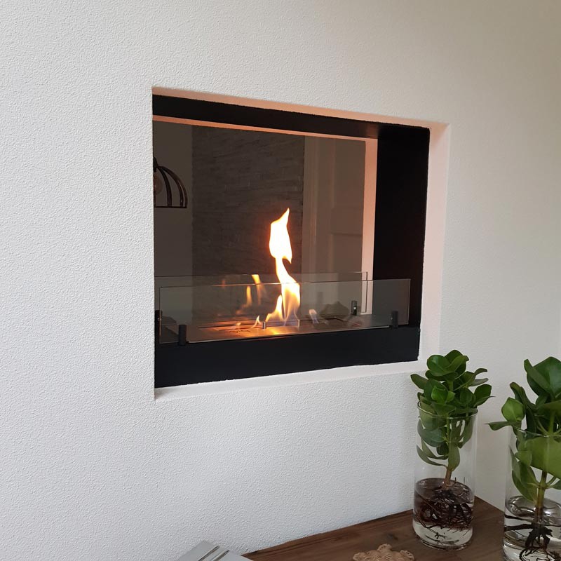 Built-in Bio Fireplace in Black - 60 cm