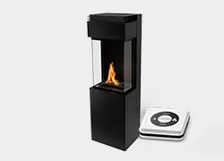 Remote controlled bioethanol fireplace