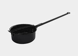 Skewers, pots and pans for outdoor cooking