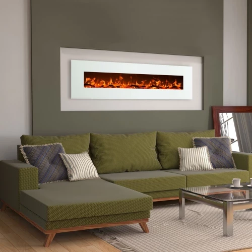 Avon White Electric Wall Mounted Fireplace