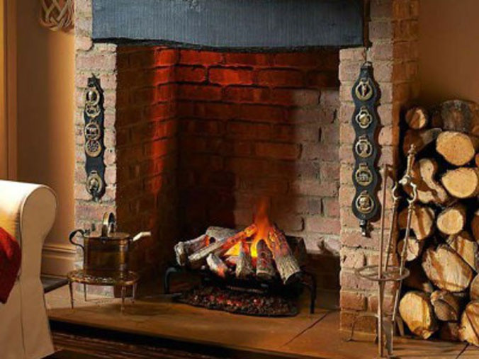 Opti-Myst Fireplace in Open Fire