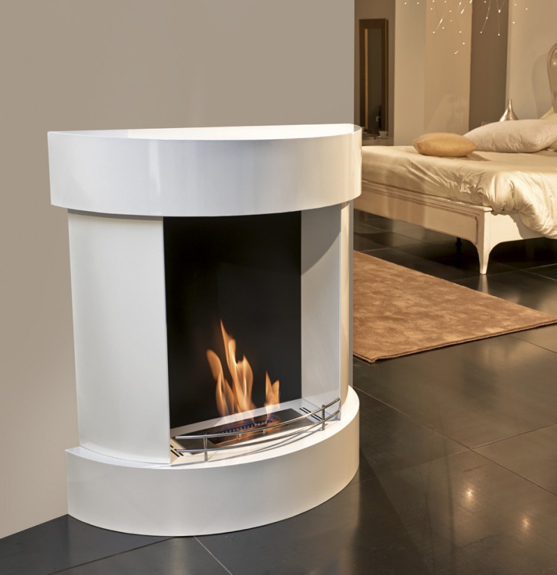 Our curved bioethanol fire
