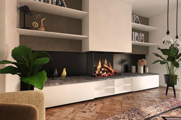 DRU electric fireplace for built in