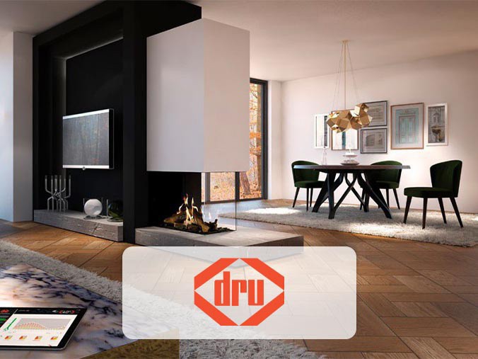 DRU gas fireplace for built in