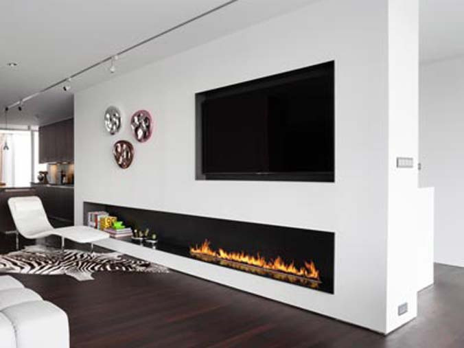 Bioethanol Fireplaces Below A Mounted Tv, Can You Put A Tv Above Gas Fireplace Uk