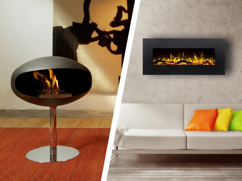 Bioethanol or electric fireplace