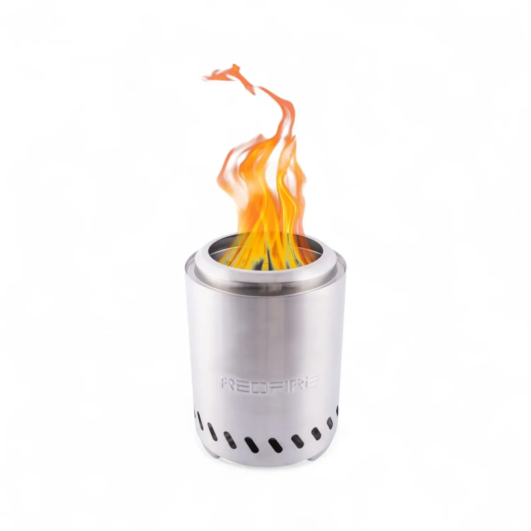 Volcano Pellet Tabletop Fire Pit Medium in Stainless Steel - Small Smokeless Tabletop Firepit