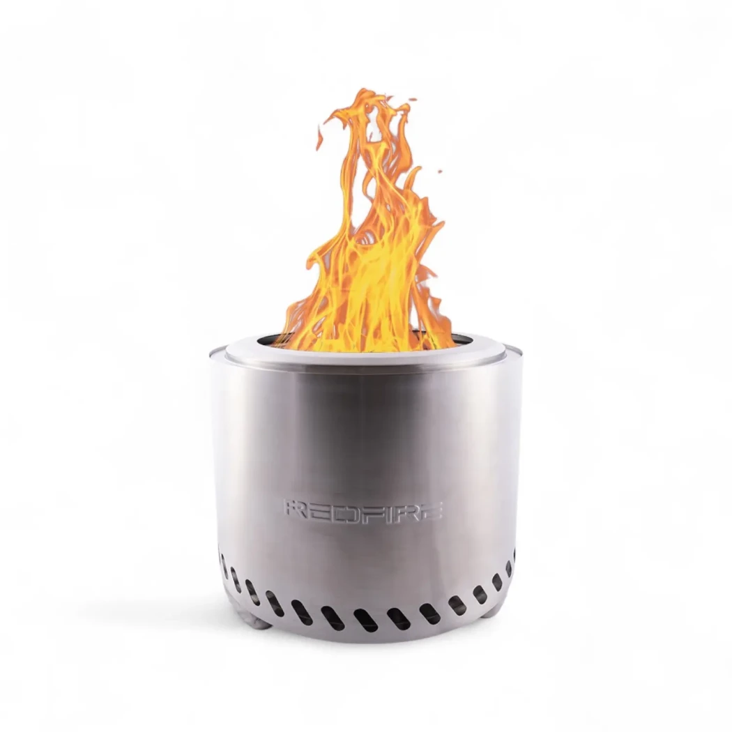 Volcano Pellet Fire Pit Large – Stainless Steel Red Fire  | Bioethanol-fireplace.co.uk | Tabletop Fire Pit
