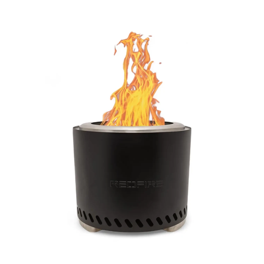 Volcano Pellet Fire Pit Large in Matte Black - Smokeless Outdoor Fire Pit from RedFire