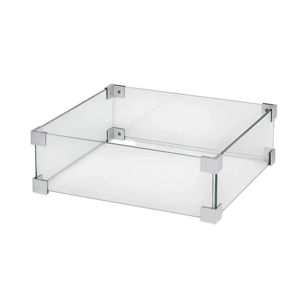 Square safety glass for gas burner  | Bioethanol-fireplace.co.uk | Accessories for outdoor patio heater