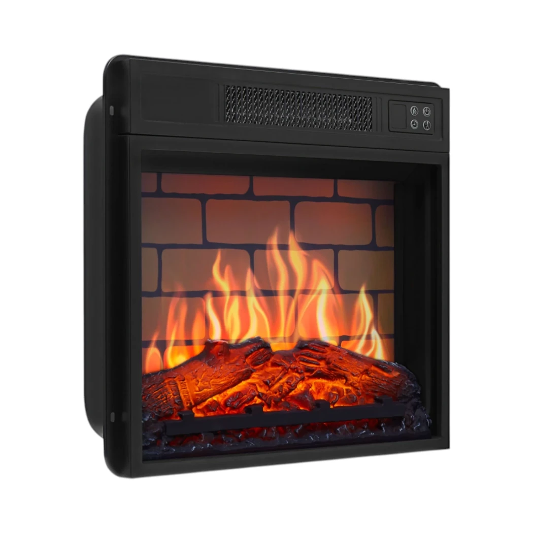 ArtiFlame AF18B – 18" Slimline Built-In Electric Fire | Black, Brick-Look Interior, Remote Control, 1.8 kW