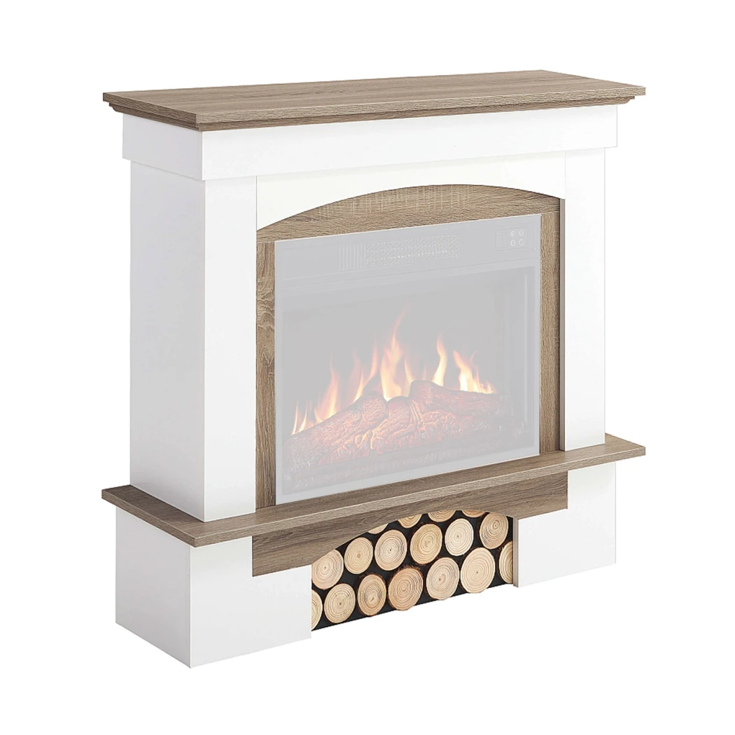 ArtiFlame Woodley Mantel – White/Grey Oak | Frame Only | Compatible with 23" AF23S & AF23BS Inserts