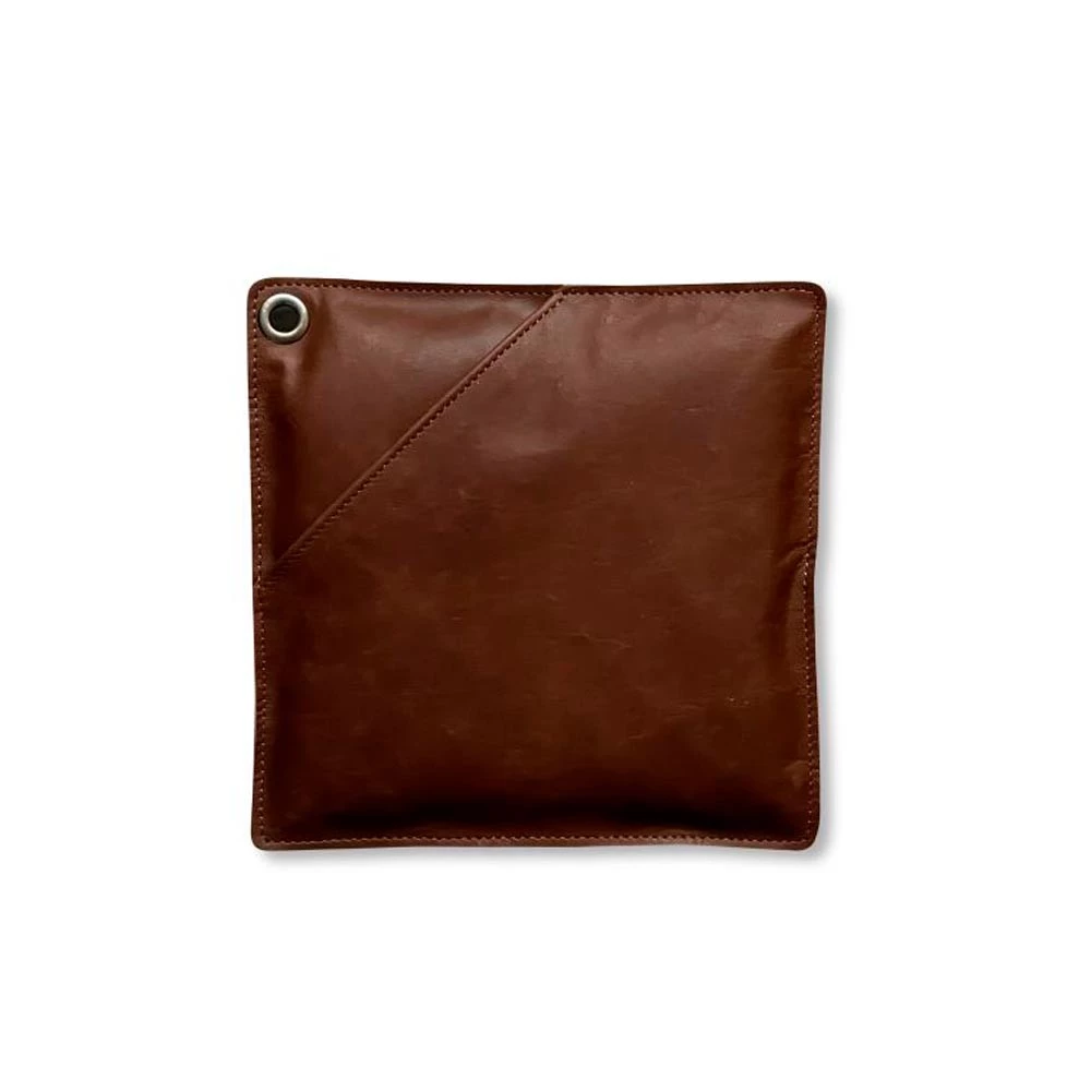 Pot Holder - Dark Brown Leather  | Bioethanol-fireplace.co.uk | BBQ Accessories