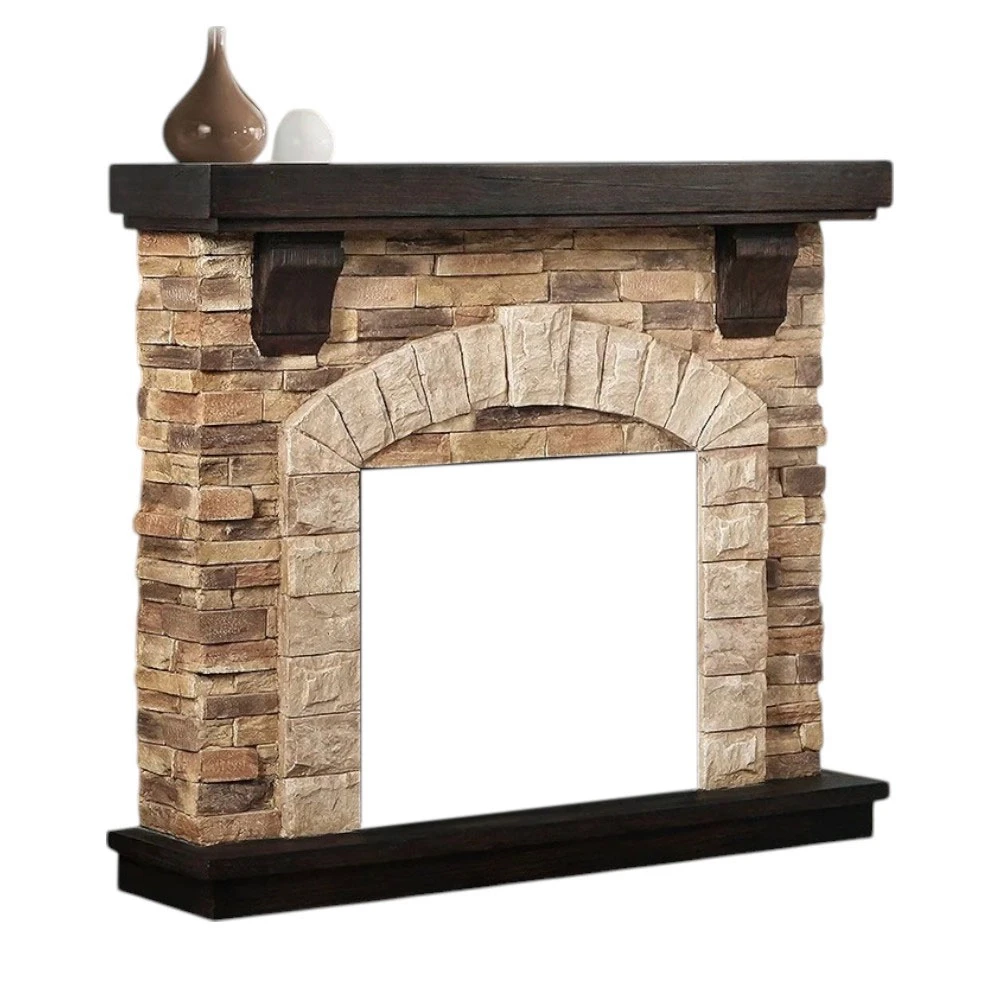 Eira Freestanding Fireplace Surround Without Insert by ScandiFlames – Polystone Frame for Bioethanol or Electric Fires