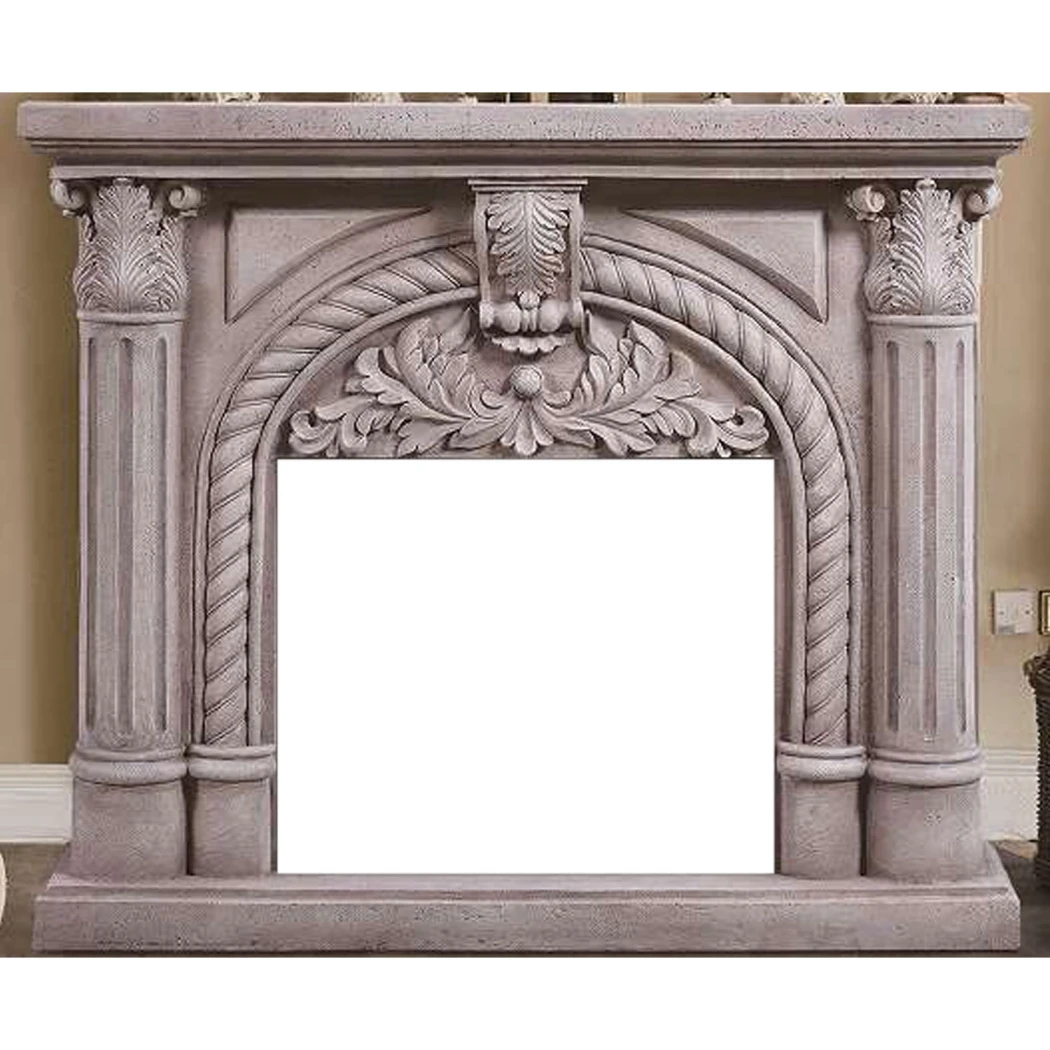Embla Freestanding Fireplace Surround Without Insert by ScandiFlames – Polystone Frame for Bioethanol or Electric Fires