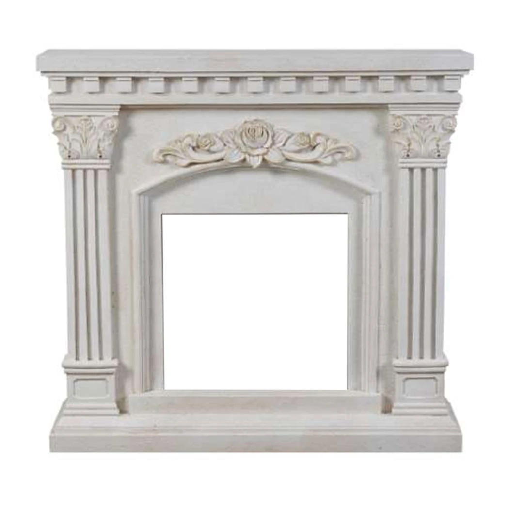 Freyr Freestanding Fireplace Surround Without Insert by ScandiFlames – Polystone Frame for Bioethanol or Electric Fires
