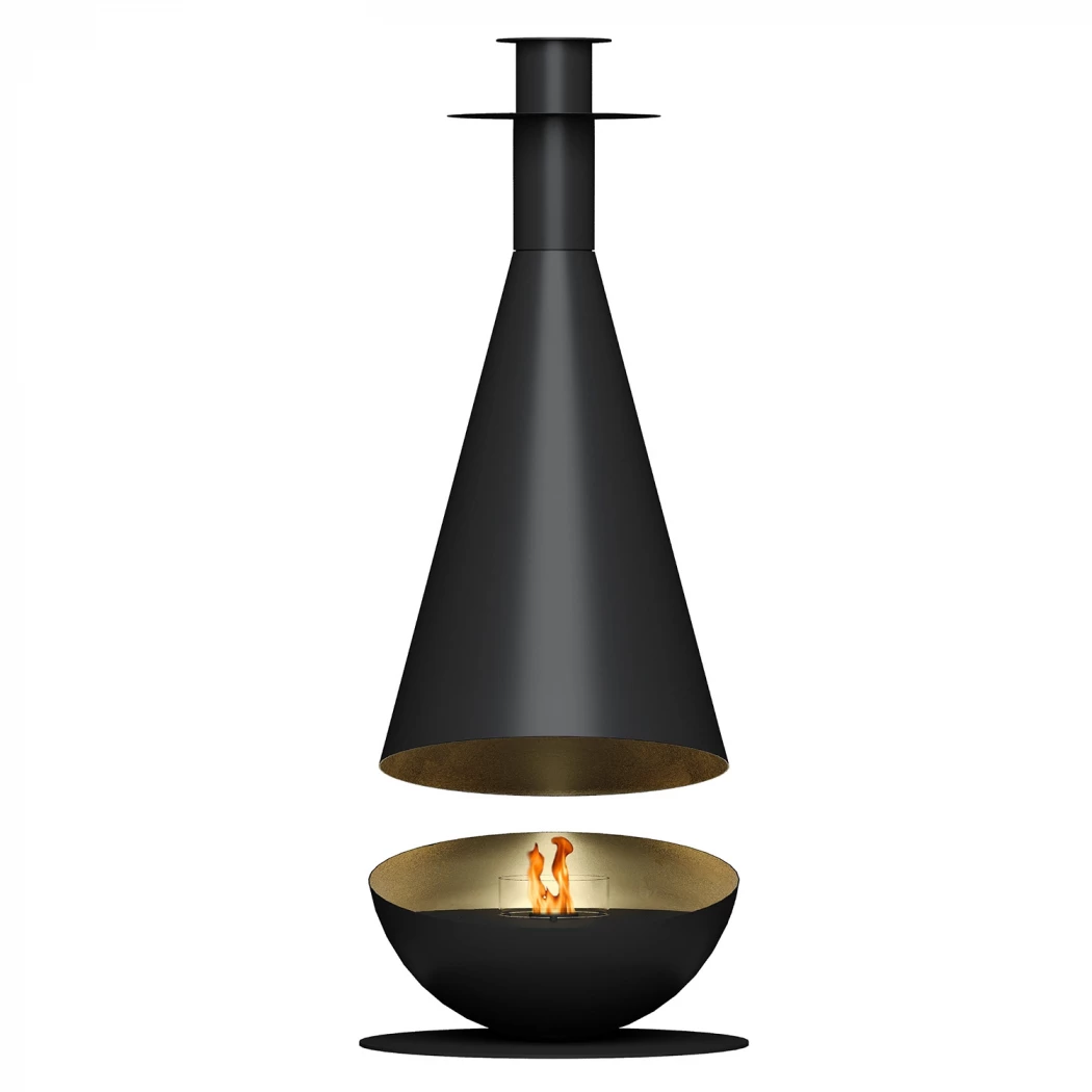 Thales - Black GlammFire  | Bioethanol-fireplace.co.uk | Ceiling-mounted bioethanol Fireplace