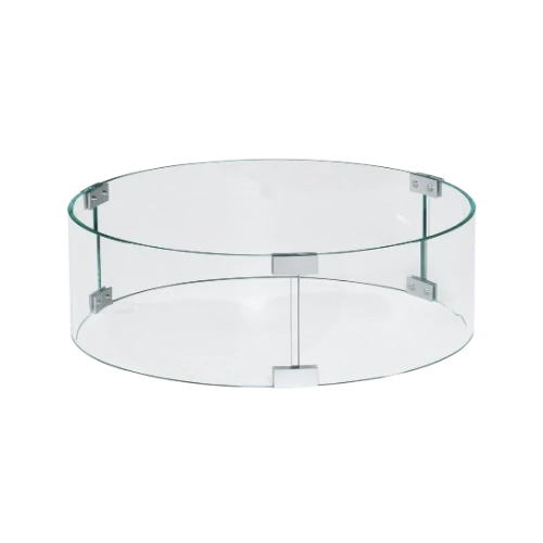 Happy Cocooning Glass Set Round Ø44 – Tempered Glass Windscreen for Round Fire Pit Tables