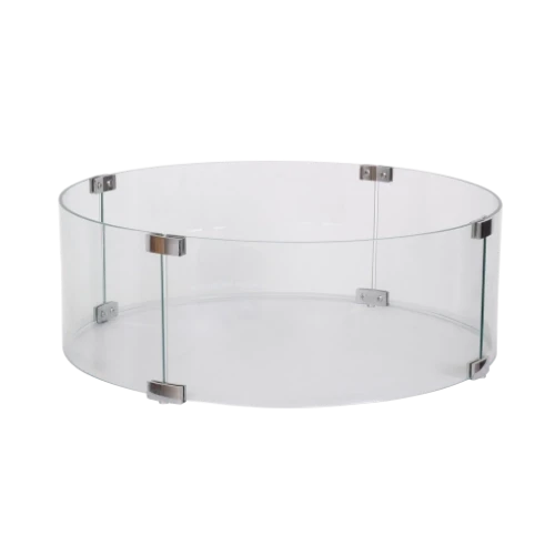 Happy Cocooning Glass Set Round XL Ø58 – Tempered Glass Windscreen for Round Fire Pit Tables
