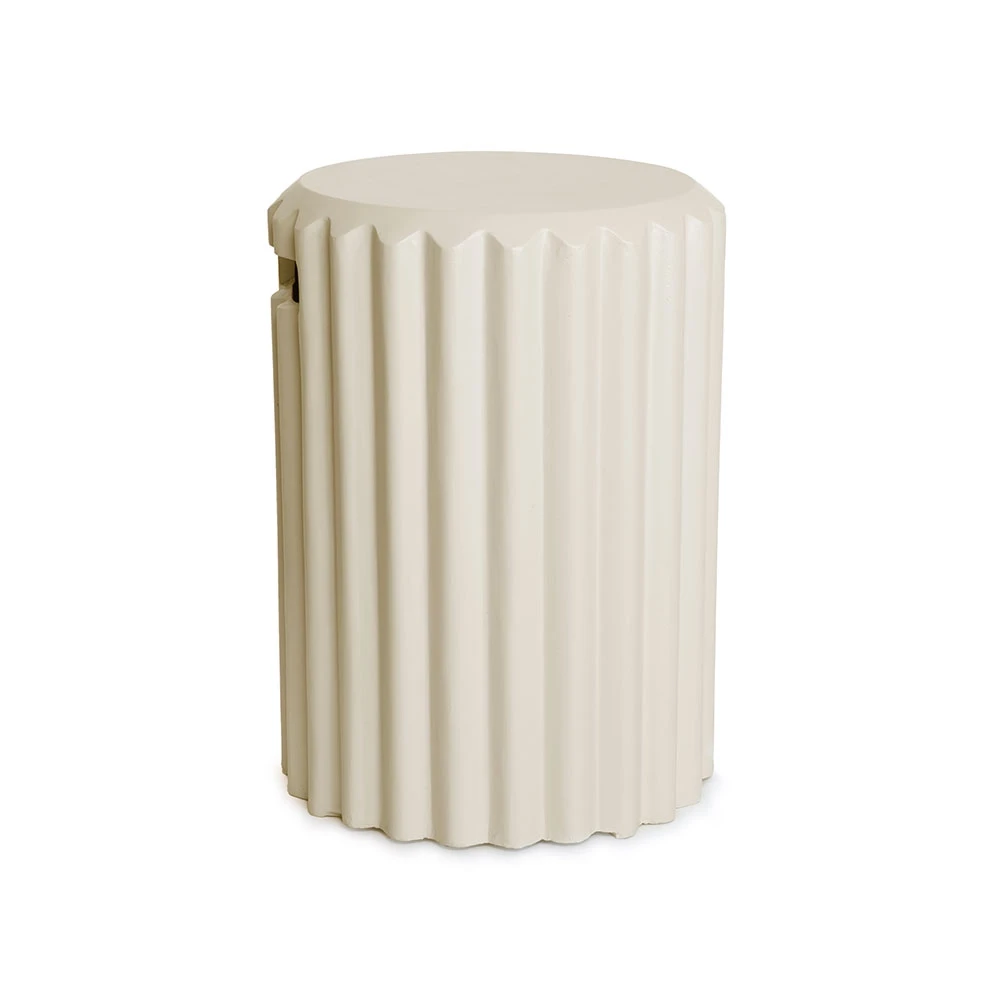 Enclosure Rib Oyster Beige Gas Bottle Cover by Happy Cocooning – Ribbed Composite 41cm Outdoor Gas Tank Storage