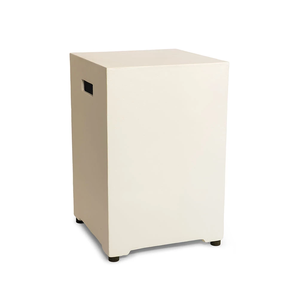 Enclosure Square Oyster Beige Gas Bottle Cover by Happy Cocooning – Composite 40.5cm Outdoor Gas Tank Storage