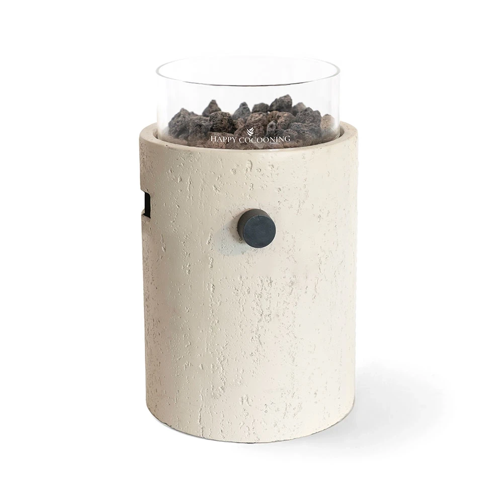 Lumi Stone Tabletop Gas Fireplace by Happy Cocooning – Composite Stone-Look 1.98 kW – EN417 Compatible