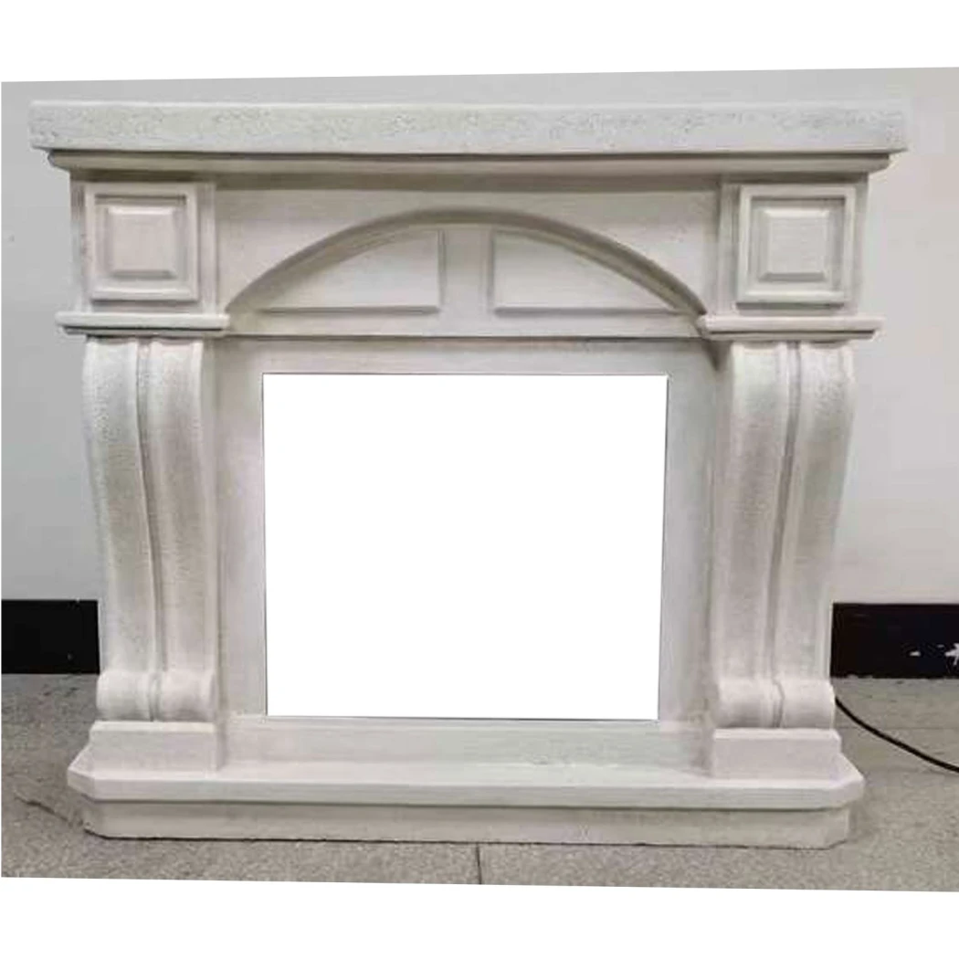 Logi Freestanding Fireplace Surround Without Insert by ScandiFlames – Polystone Frame for Bioethanol or Electric Fires
