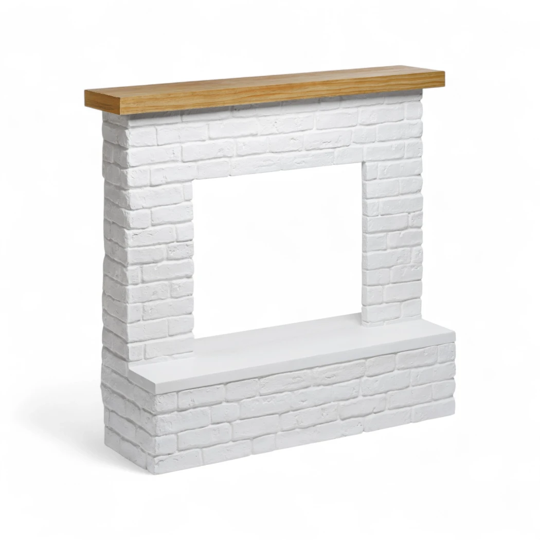 TAGU Rolf White - Freestanding fireplace frame without fireplace insert
