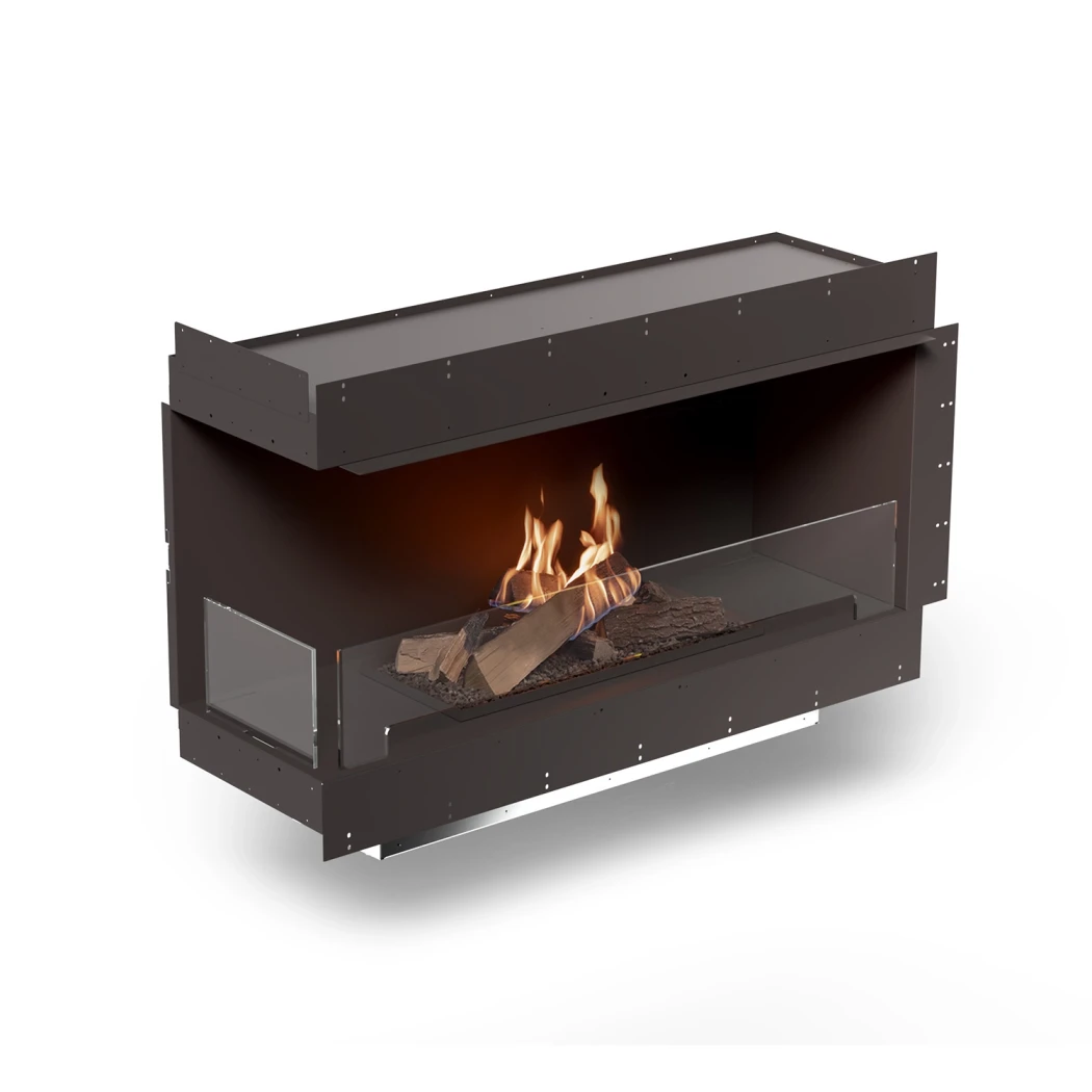 Planika Forma 1200 Left Corner – Built-In Corner Bioethanol Fireplace | FLA4 990 Logs Burner, Remote Control