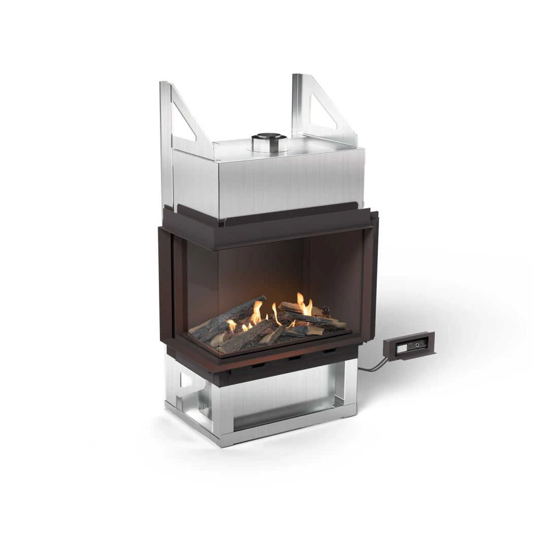 Planika Sono Left Corner Bioethanol Fireplace – Glass-Enclosed, 9.5kW, BEV Burner, Black Finish