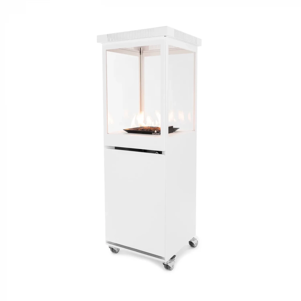 Sunwood Marino Original Patio Fire - Matte White - Outdoor Patio Gas Heater Fireplace - Up to 5.7 kW Heat Output