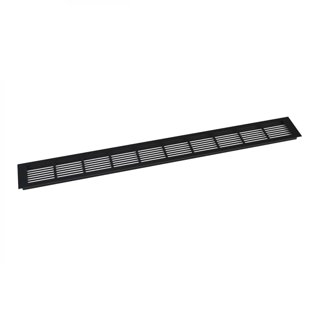 Black Ventilation Grille - Size: 100x11 cm - Ventilation Area: 420 cm²