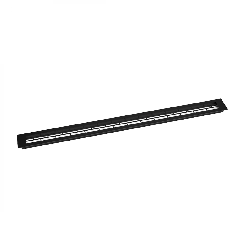 Ventilation Grille Black - Size: 80x6.5 cm - Ventilation Area: 210 cm²