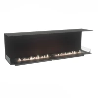 Foco Three 1800 - three-sided built-in bioethanol fireplace with flame-view from 3 sides of the fireplace