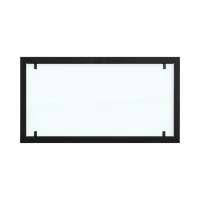 Black steel outer frame with full glass for Foco 1100 bio fireplaces.