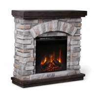 Ask electric fireplace with Eldur 18" insert &ndash; freestanding, realistic LED flames