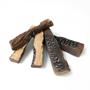 5 Decorative, ceramic wooden logs