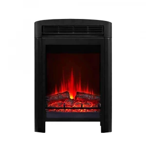 Black standing electric fireplace