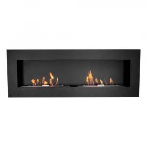 Murus 1600 - Thin Black Wall-mounted Bioethanol Fireplace