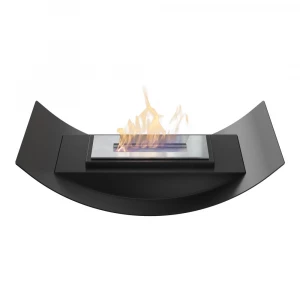 Curved bio fireplace for table