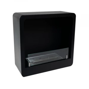 Black Square Bioethanol Fireplace for the Wall