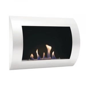 Ocean - Low-cost wall fireplace in white with a length of 60 cm